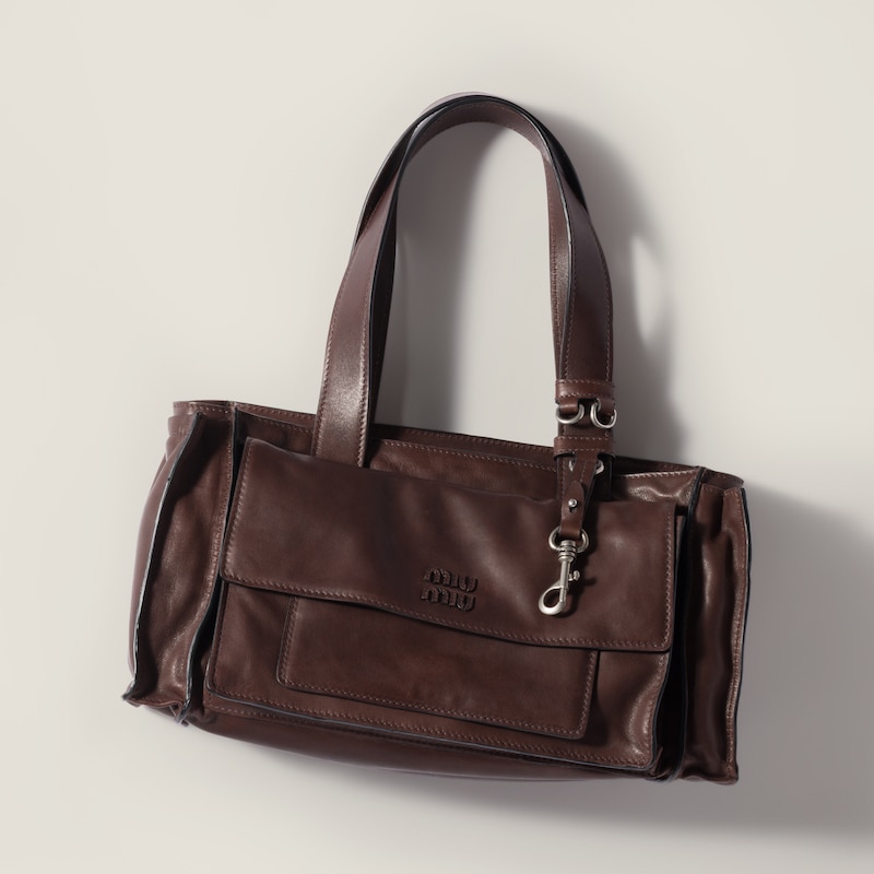 Utilitaire nappa leather top-handle bag