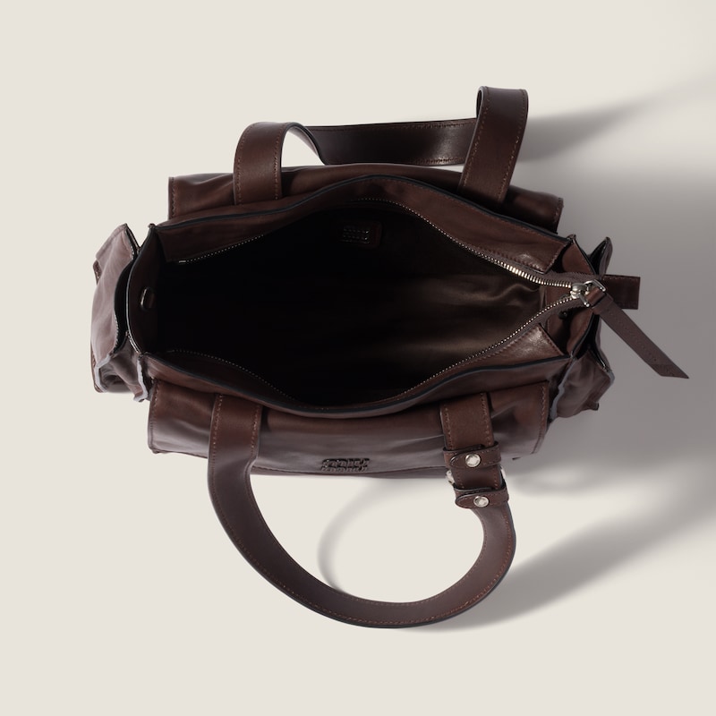 Utilitaire nappa leather top-handle bag