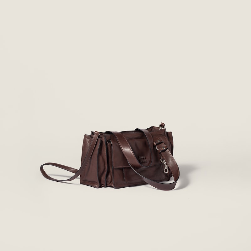 Utilitaire nappa leather top-handle bag