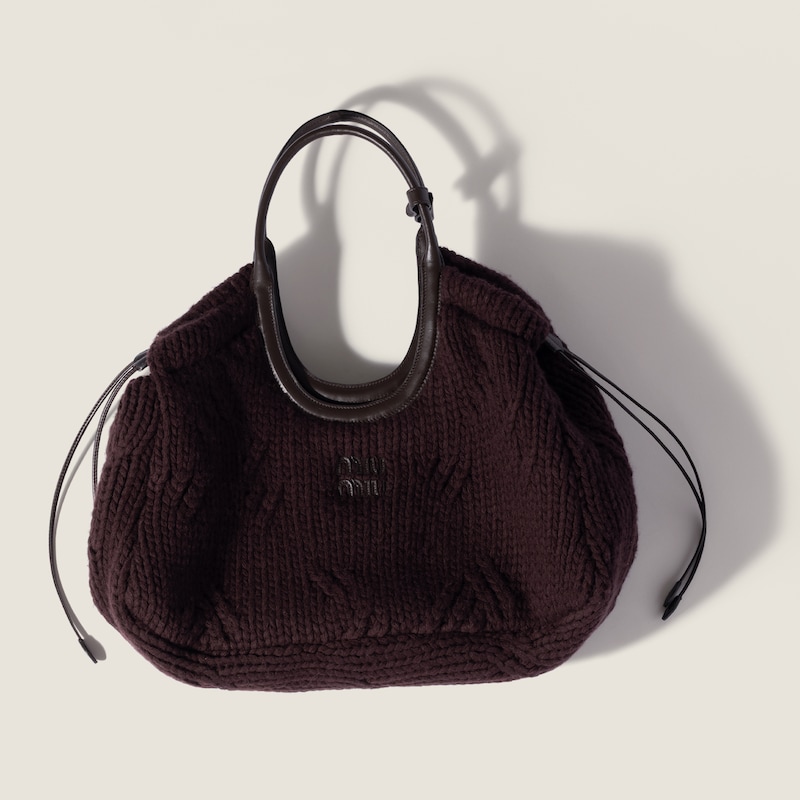 Ivy wool and leather tote bag