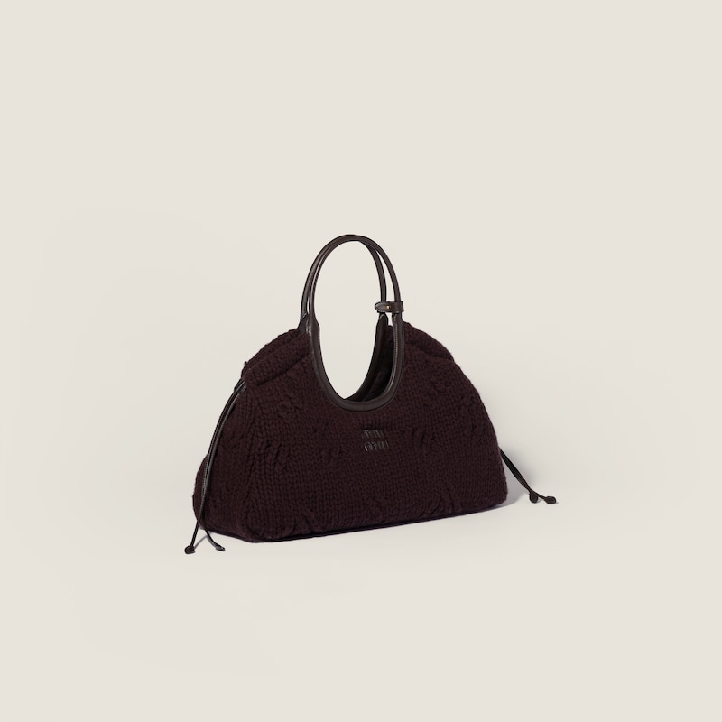 Ivy wool and leather tote bag