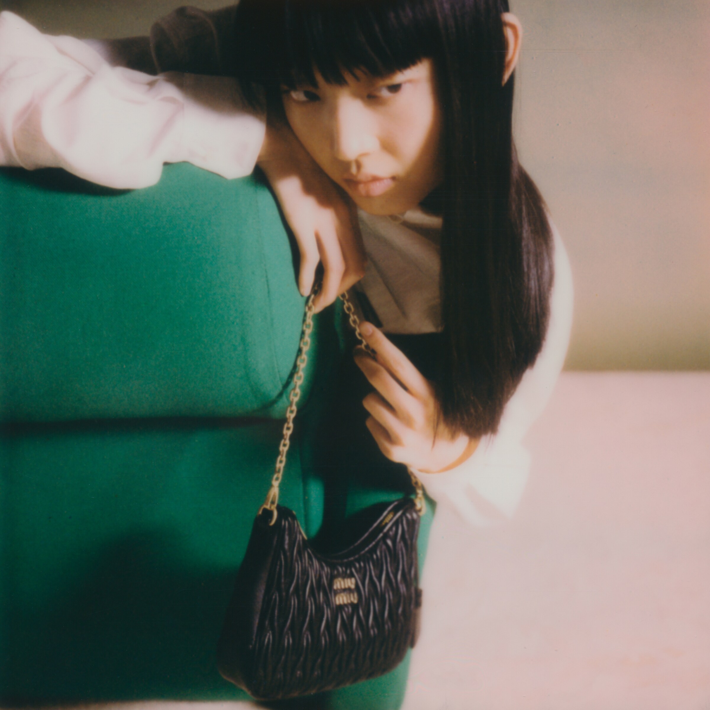 ブラック マテラッセレザー ショルダーバッグ | Miu Miu