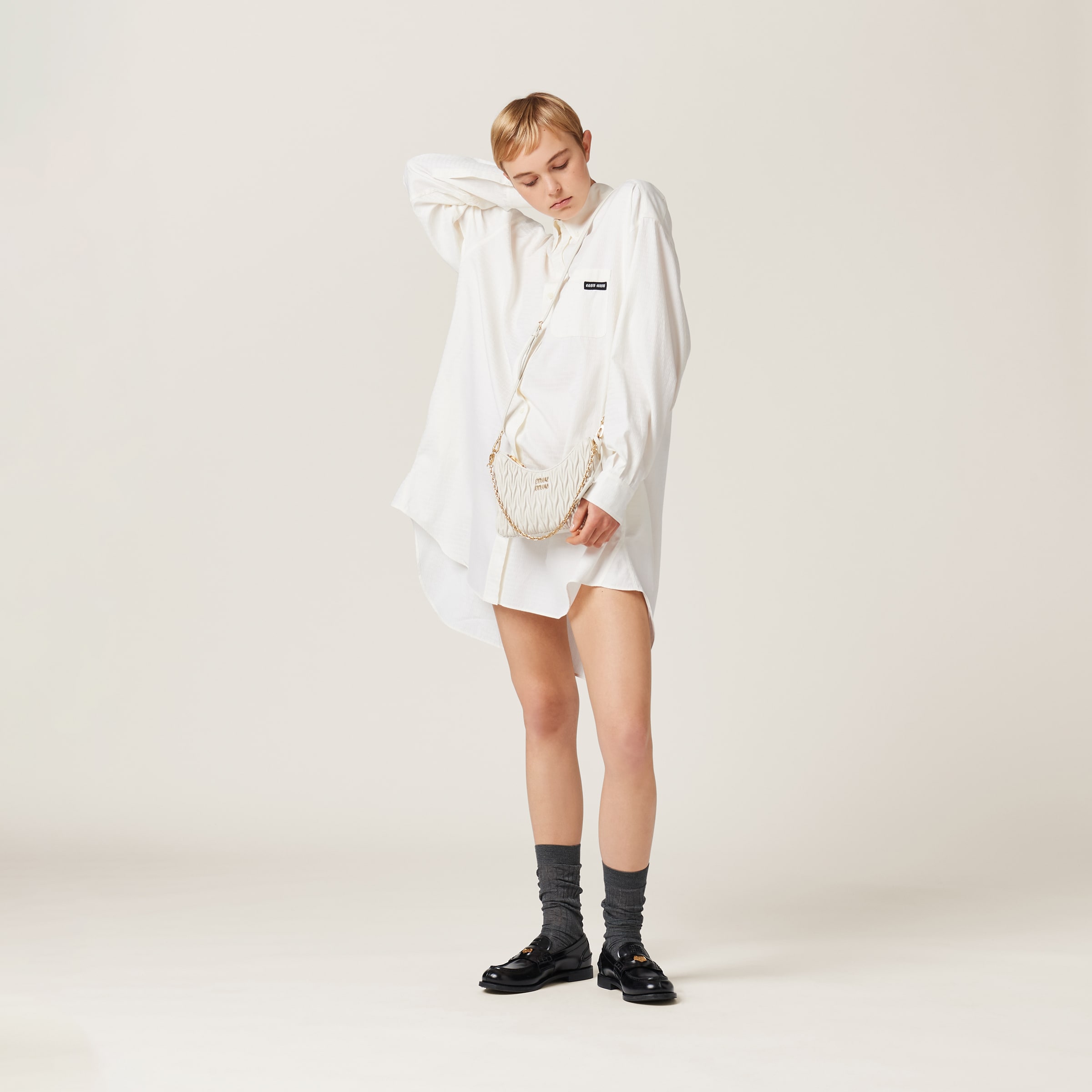 ホワイト マテラッセレザー ショルダーバッグ | Miu Miu