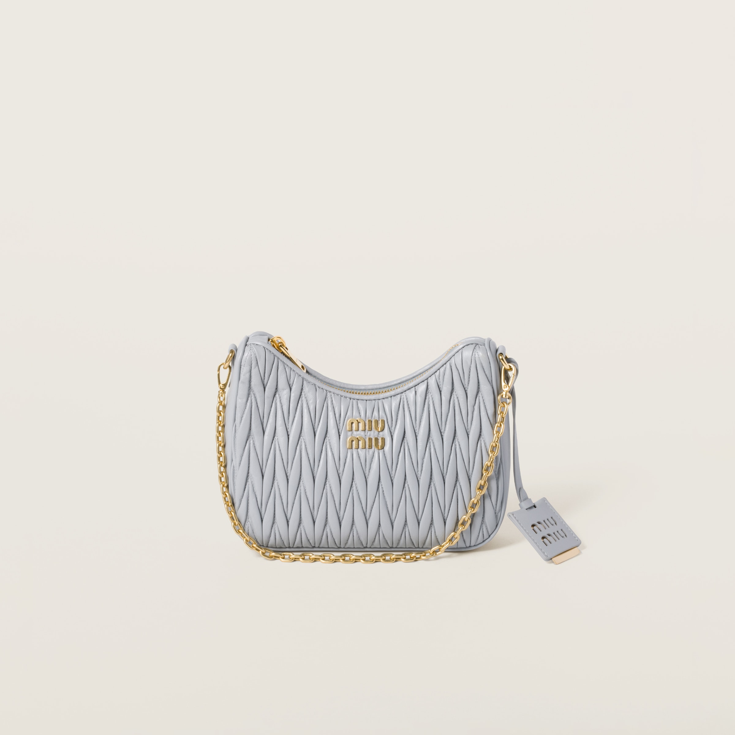 Cornflower Matelasse Nappa Leather Shoulder Bag Miu Miu