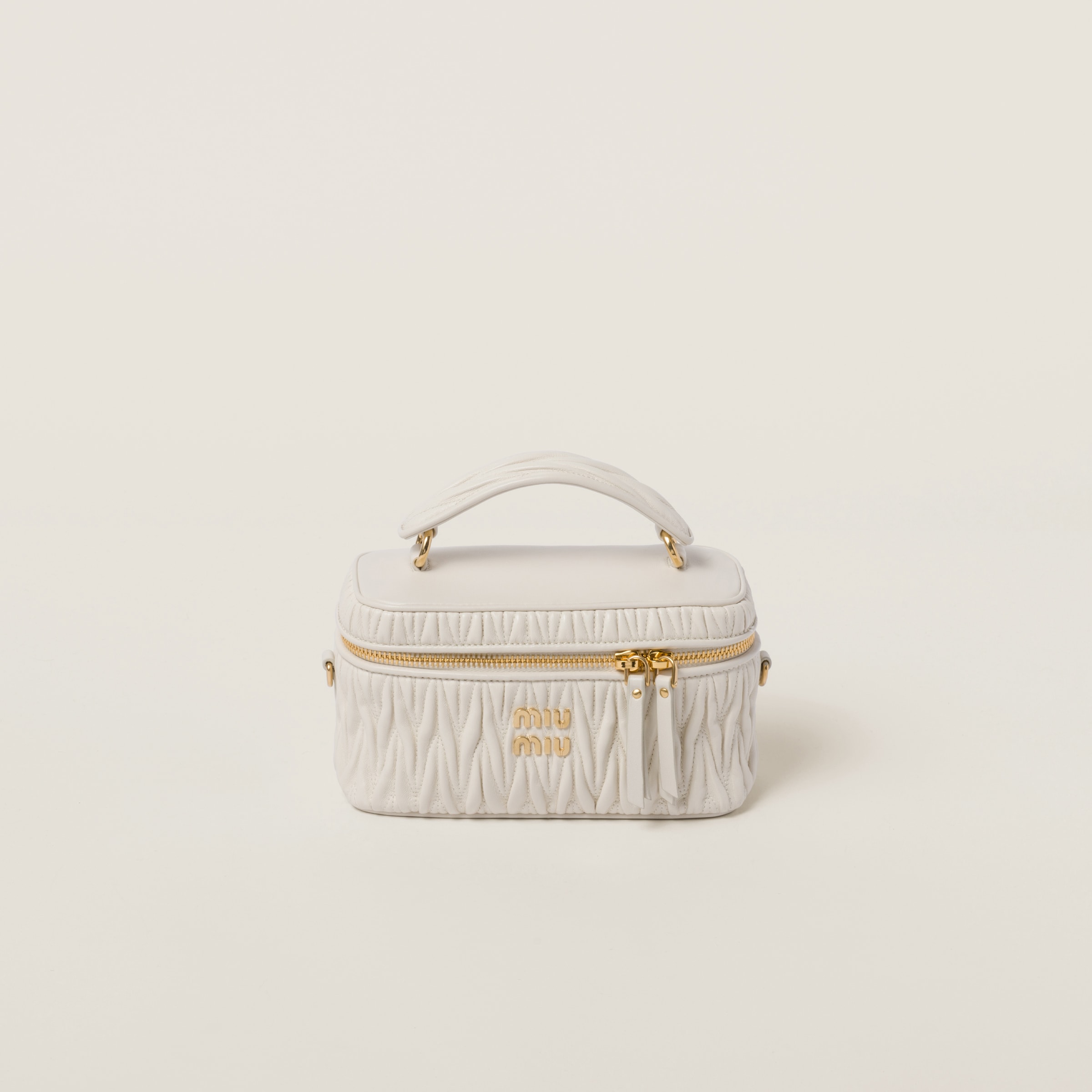 Sac Porté Épaule En Cuir Nappa Matelassé Blanc | Miu Miu
