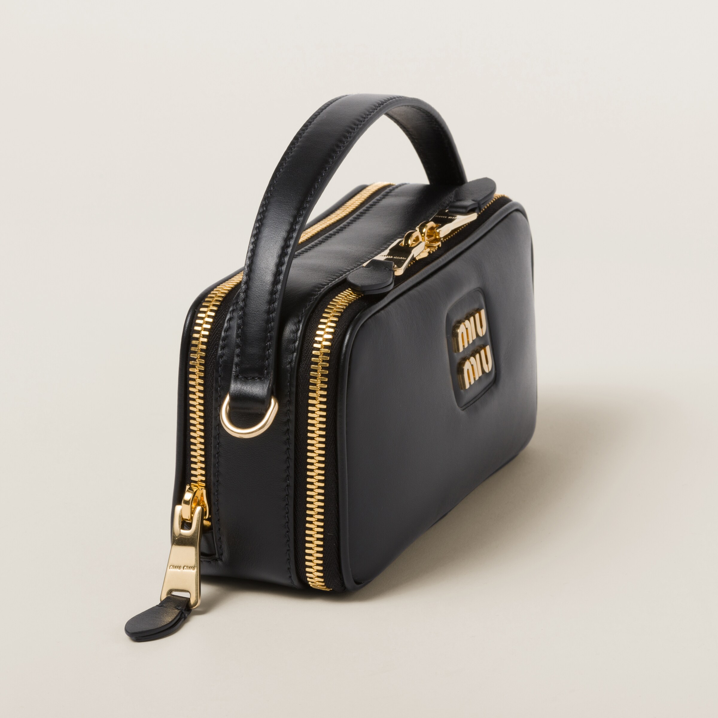 Black Leather Shoulder Bag Miu Miu
