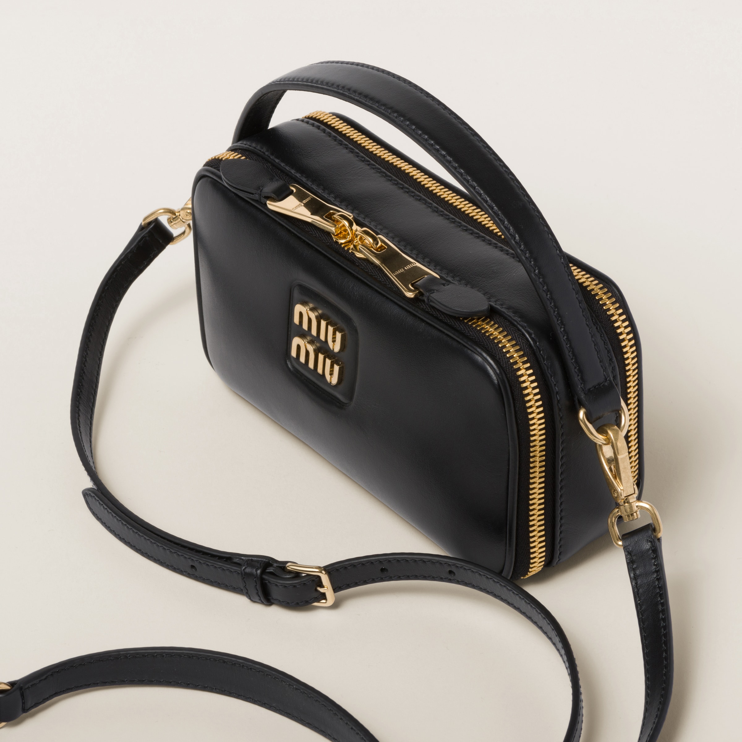 Black Leather Shoulder Bag Miu Miu