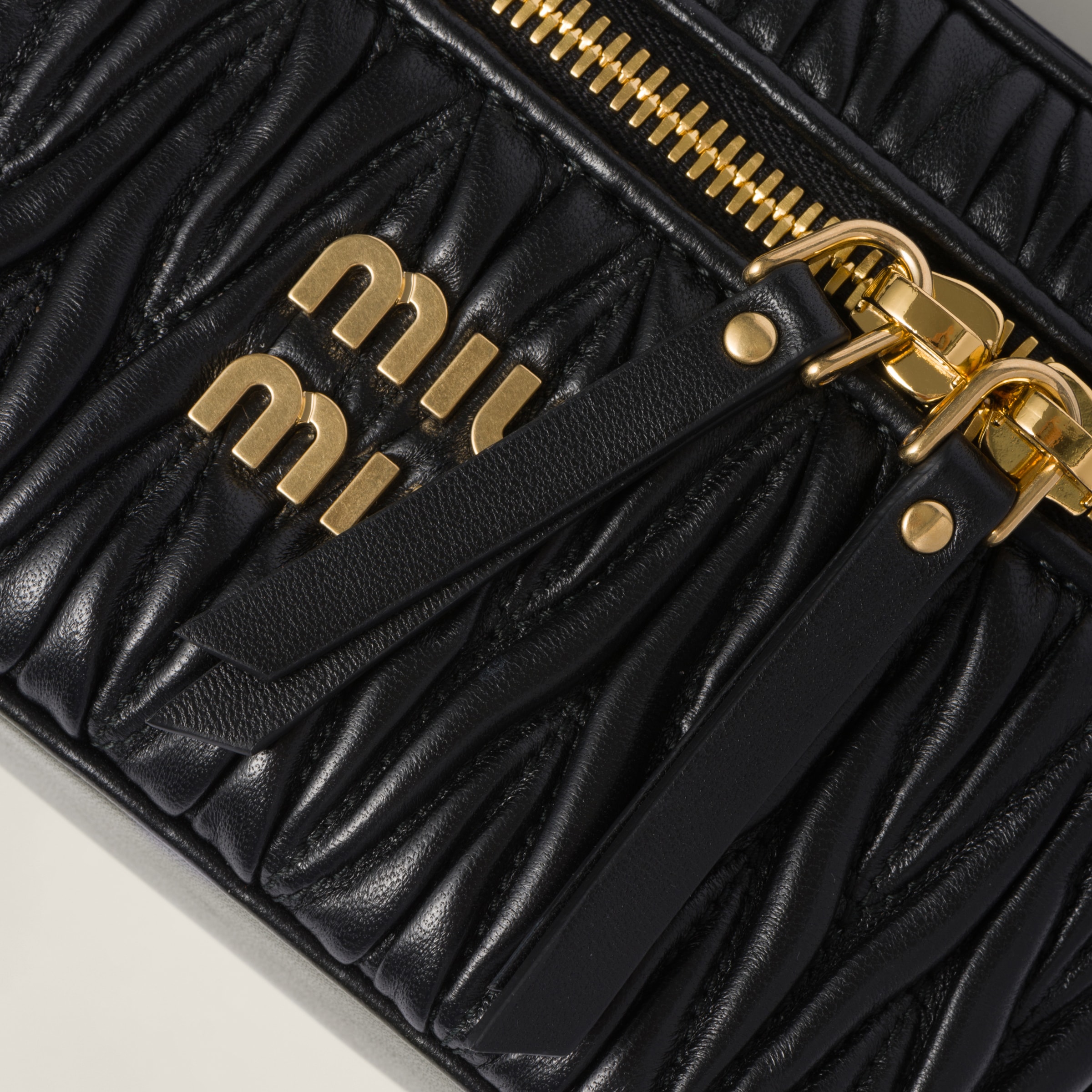 Black Matelassé Nappa Leather Shoulder Bag | Miu Miu