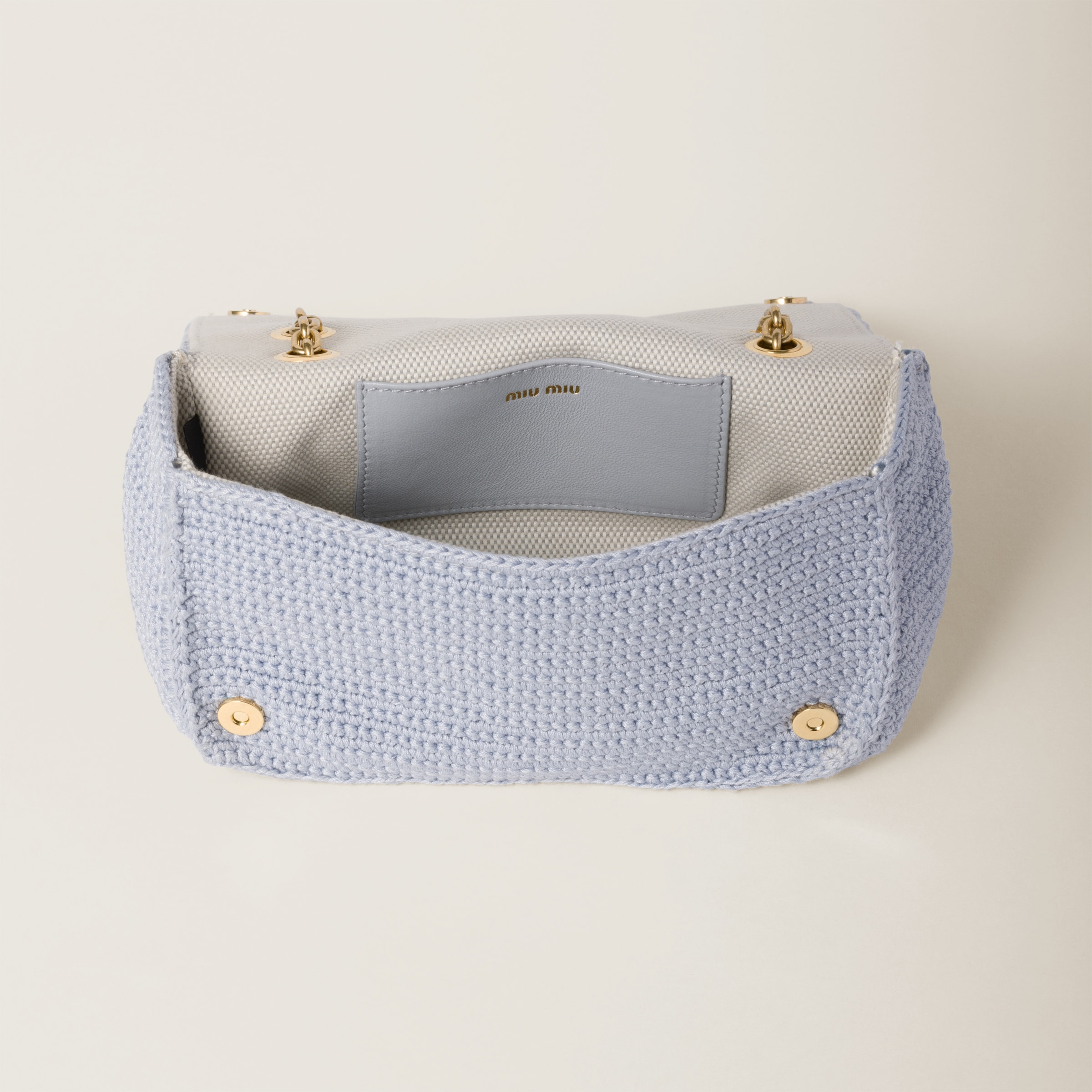 Cornflower Cotton Cable-knit Mini-bag | Miu Miu