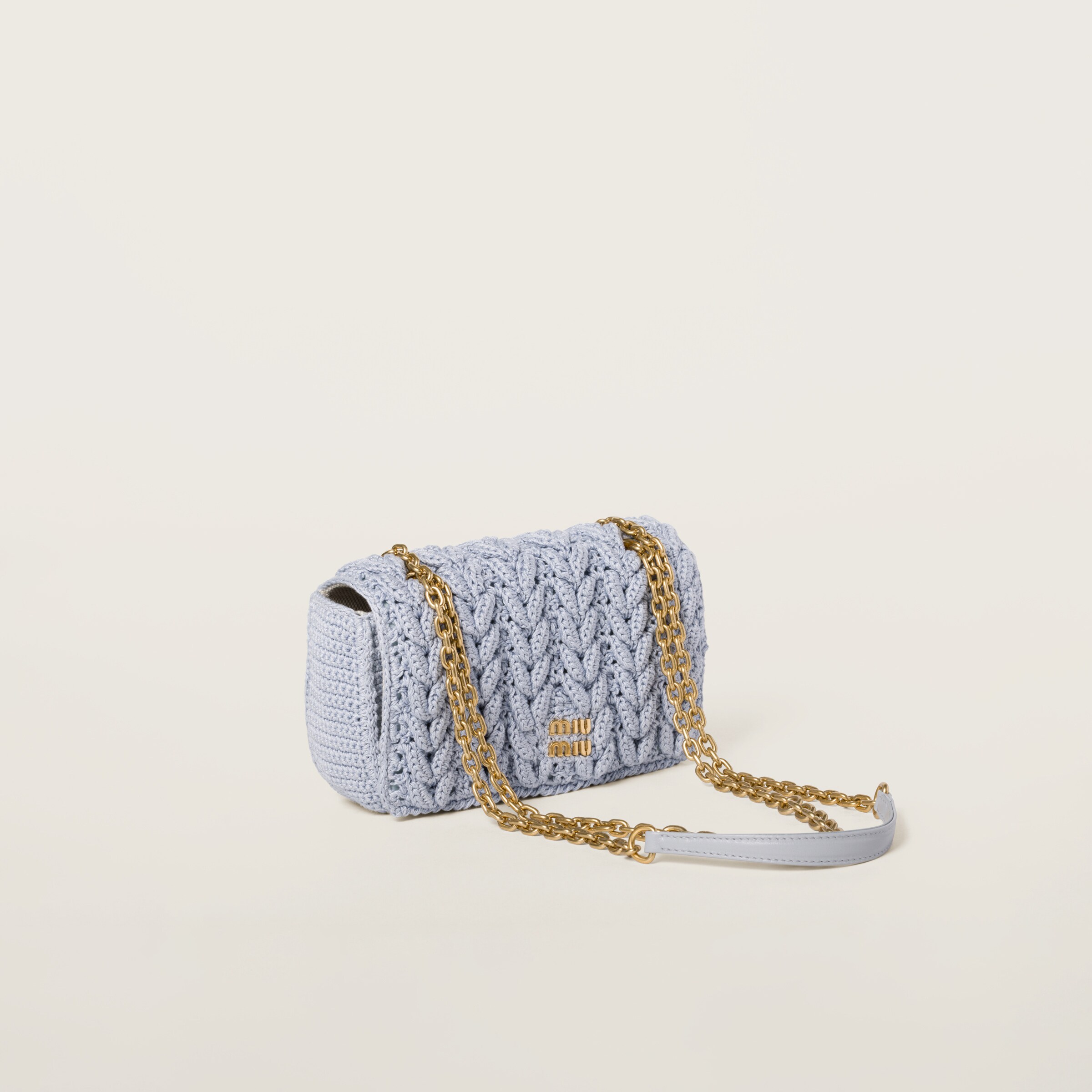 ★EMIS★ CABLE COTTON KNIT BAG CABLE COTTON KNIT BAG-WHITE - EMIS