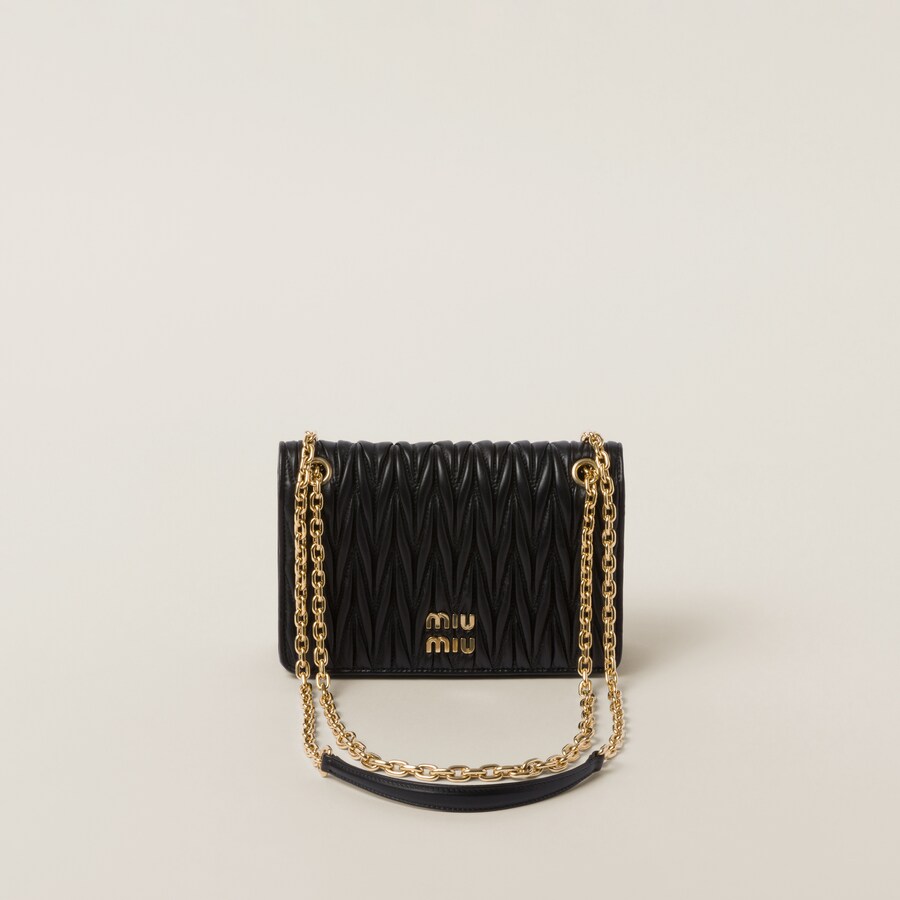 Black Matelasse Nappa Leather Mini bag Miu Miu