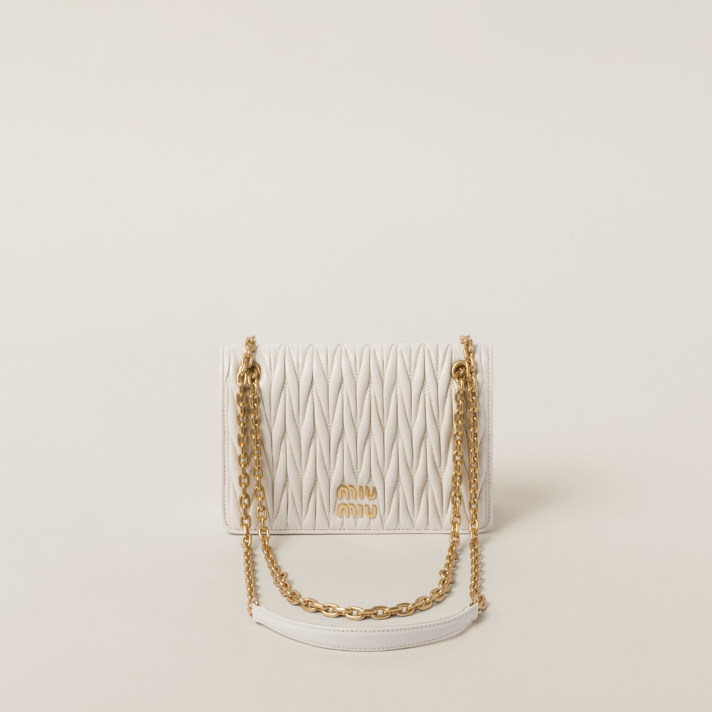 White Matelass Nappa Leather Mini bag Miu Miu