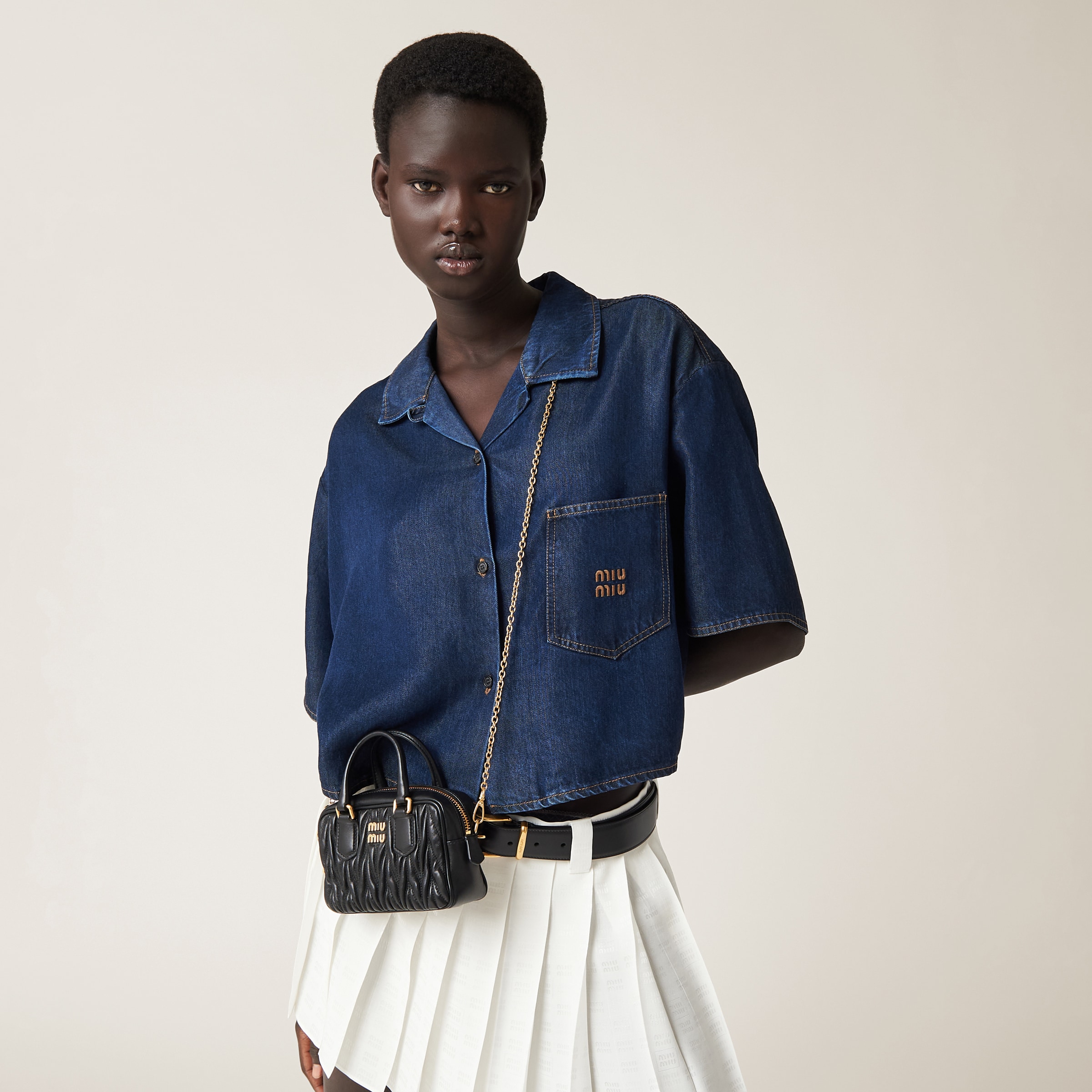 Matelassé leather mini bag miu miu clearance