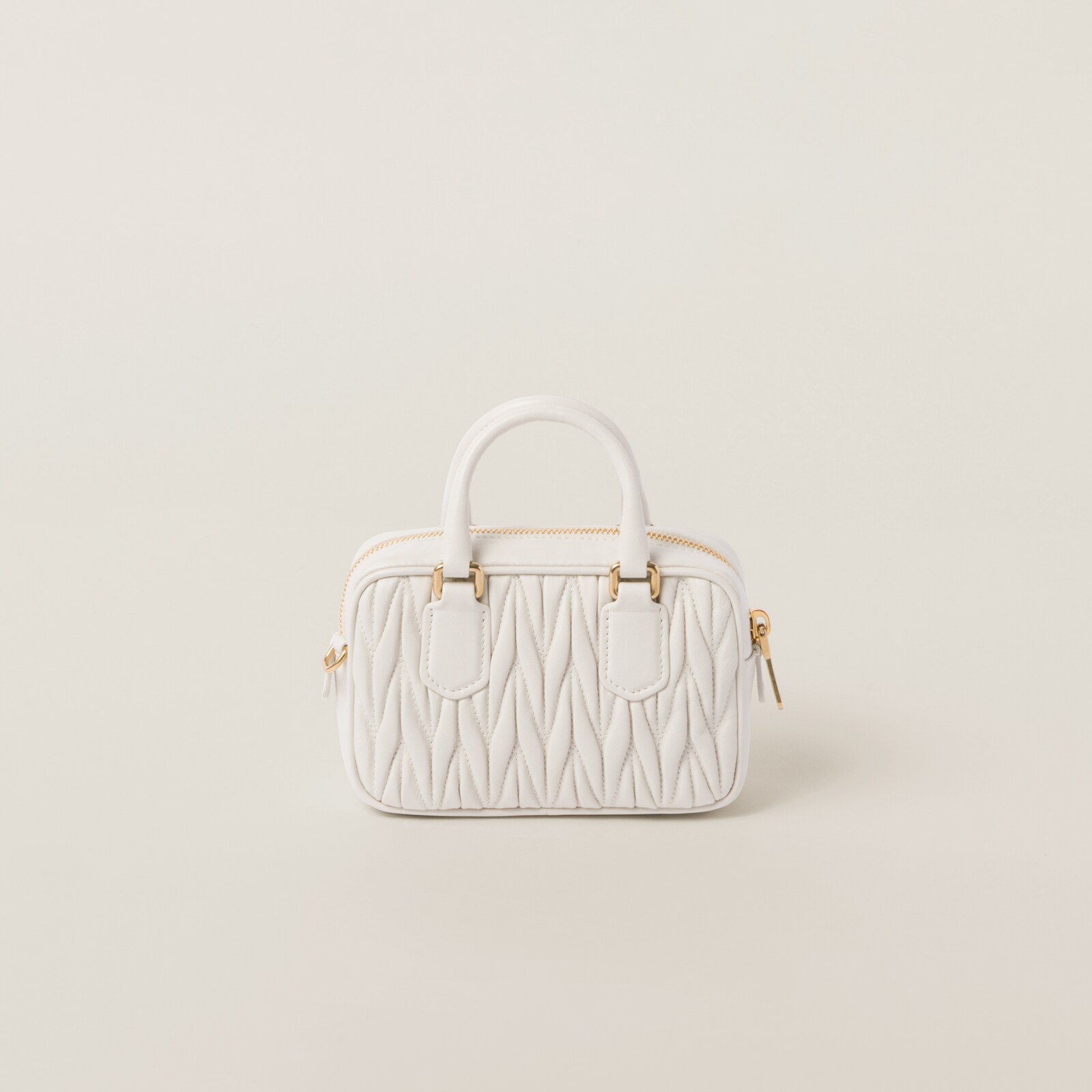 ARCADIE MATELASSÉ NAPPA SMALL BAG 19 IN COFFEE LAMBSKIN GOLD HARDWARE main image 1