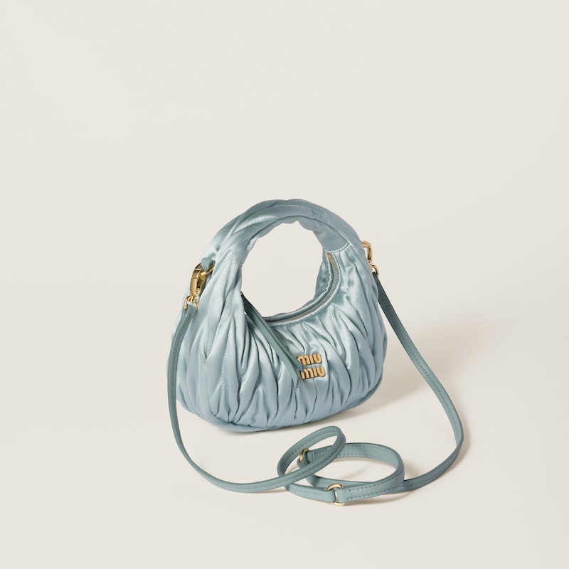 Wander matelassé satin mini-bag