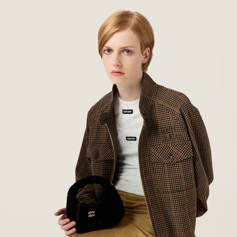 Wander matelassé velvet mini-bag