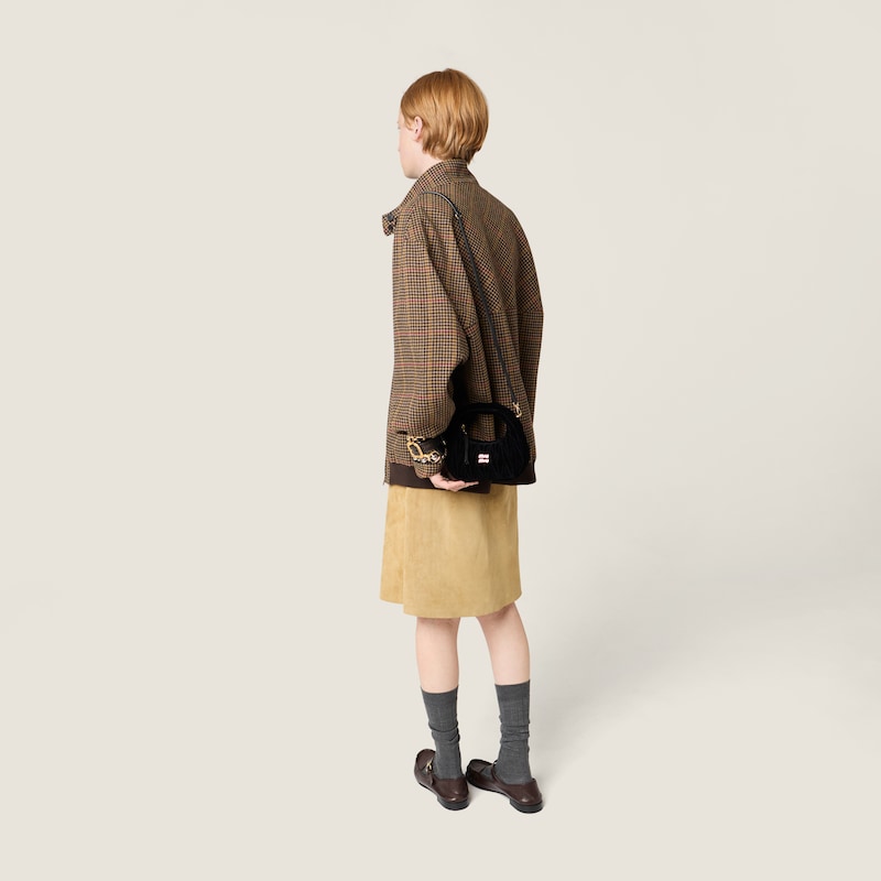 Wander matelassé velvet mini-bag