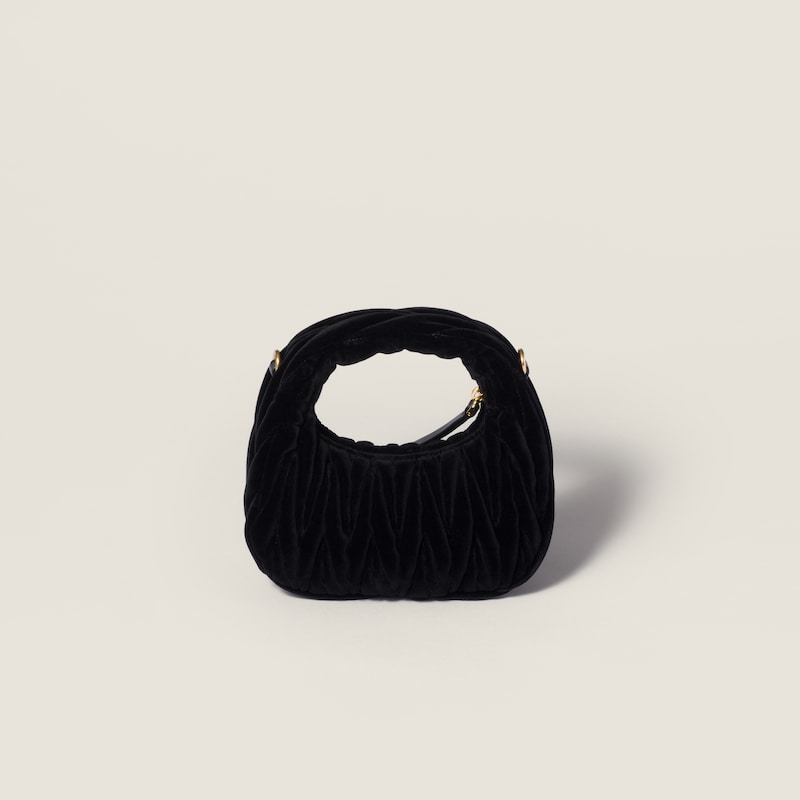 Wander matelassé velvet mini-bag
