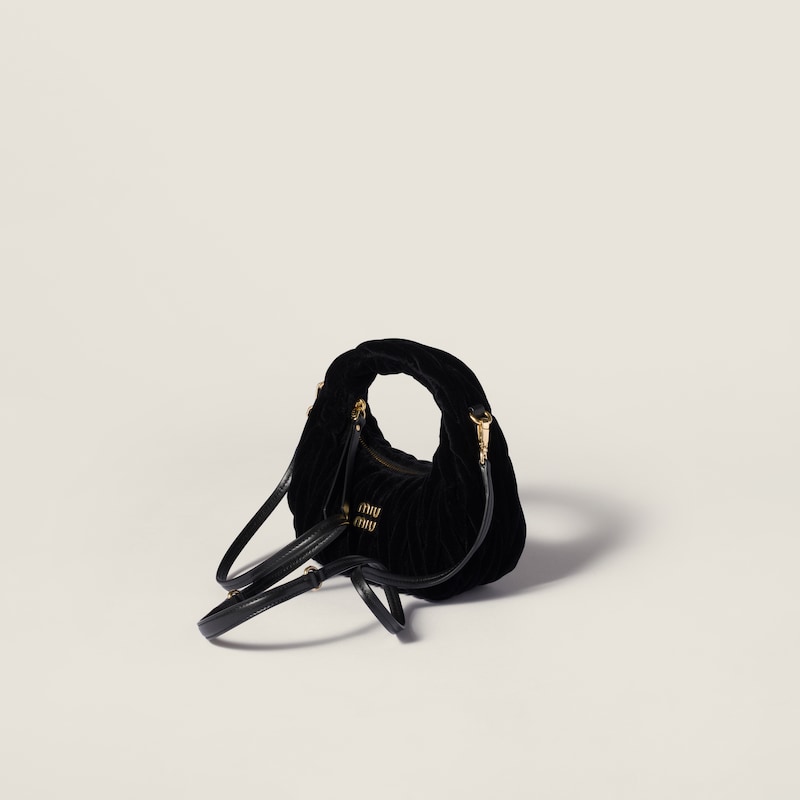Wander matelassé velvet mini-bag