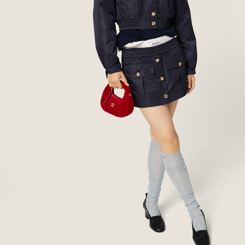 Wander matelassé velvet mini-bag