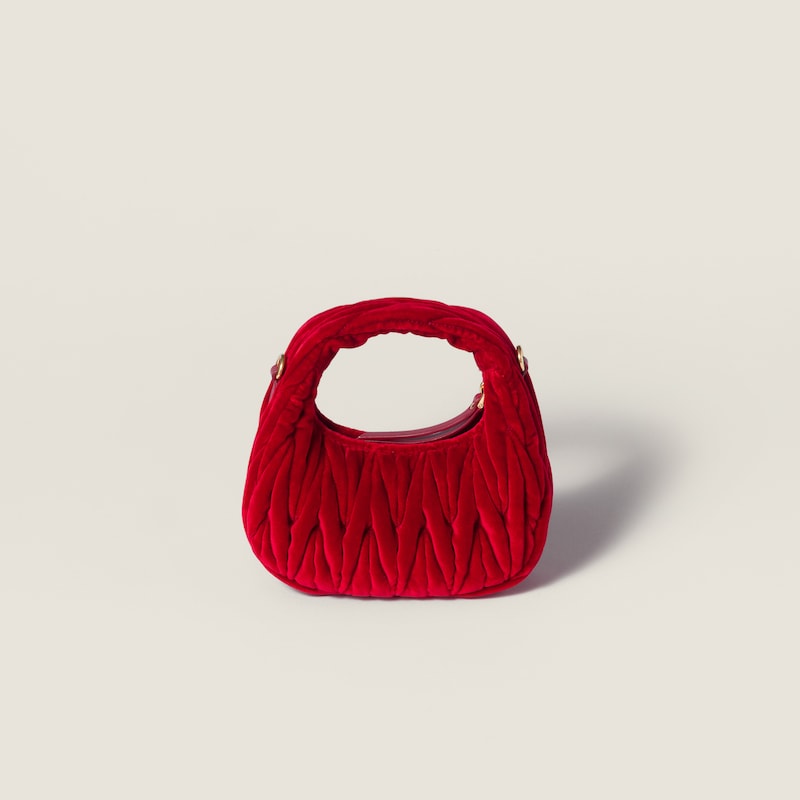 Wander matelassé velvet mini-bag