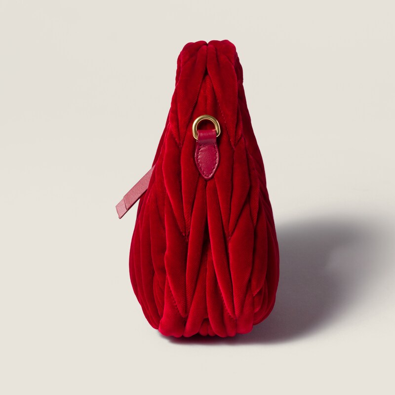 Wander matelassé velvet mini-bag