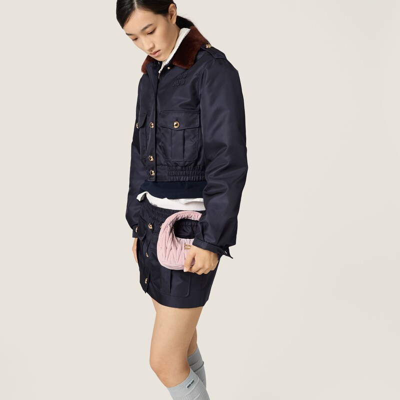 Wander matelassé velvet mini-bag