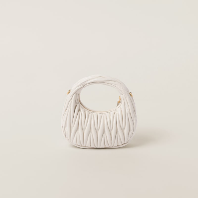 Wander matelassé nappa leather hobo mini-bag