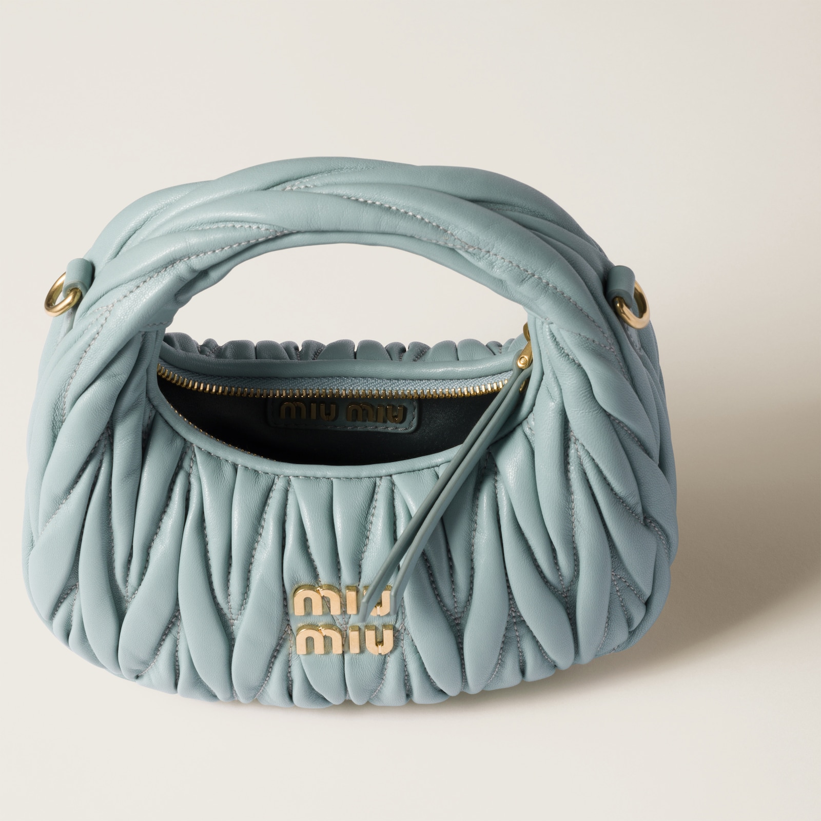 Tag Nappa Hobo Bag - Light Blue