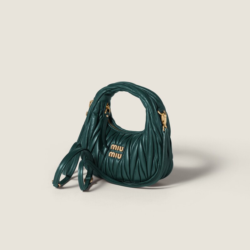 Wander matelassé nappa leather hobo mini-bag