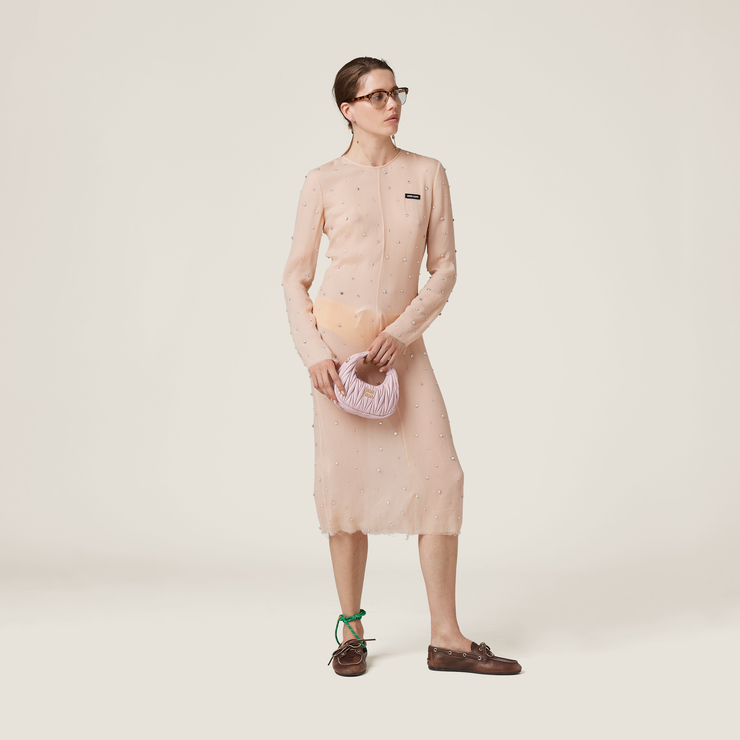 MIU MIU 21年 後染めデニムブルゾン カバーオール ピンク バックロゴ ピンク パデッドデニムブルゾンジャケット | Miu Miu