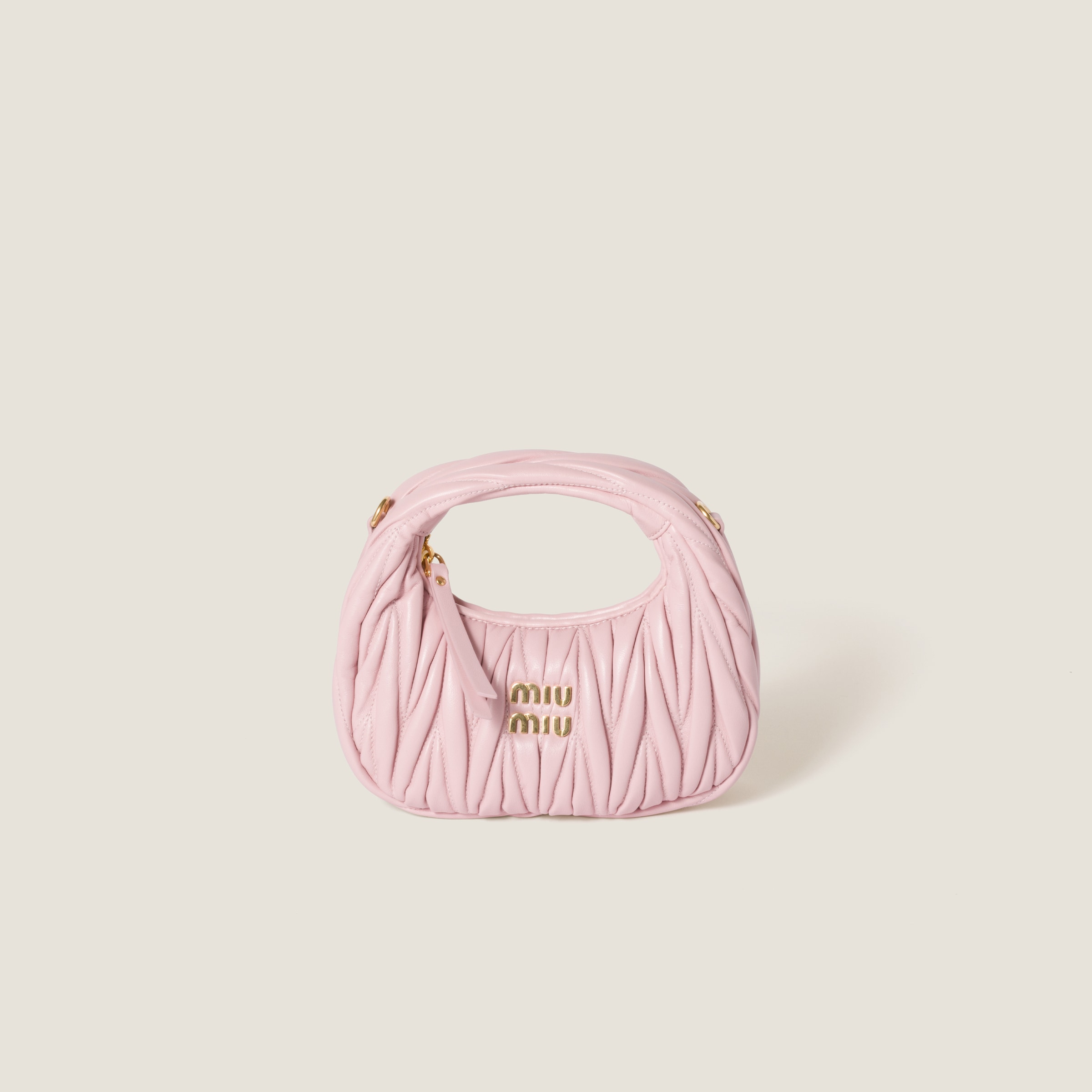 ピンク ワンダー マテラッセレザー ホーボーミニバッグ | Miu Miu