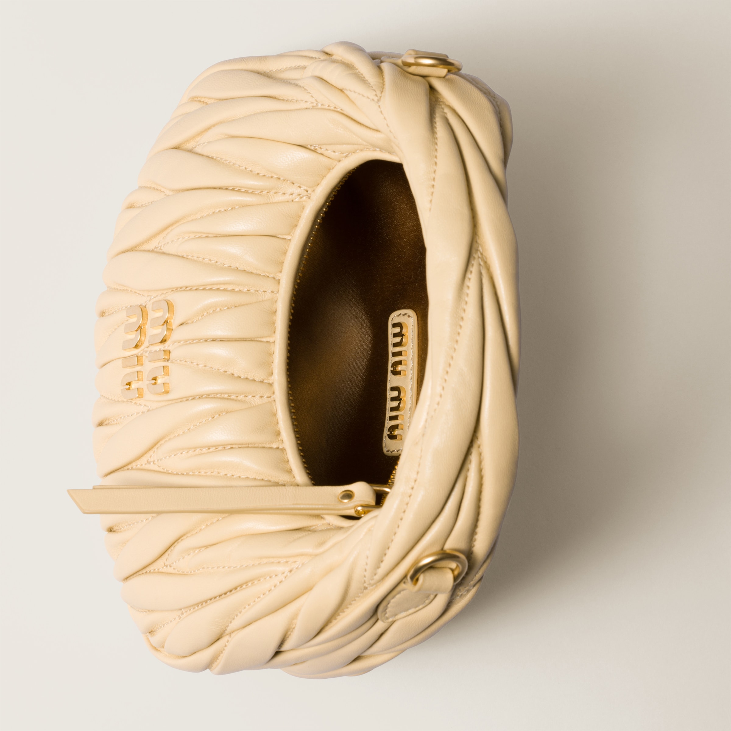 Soy Green Wander Matelassé Nappa Leather Hobo Mini-bag | Miu Miu