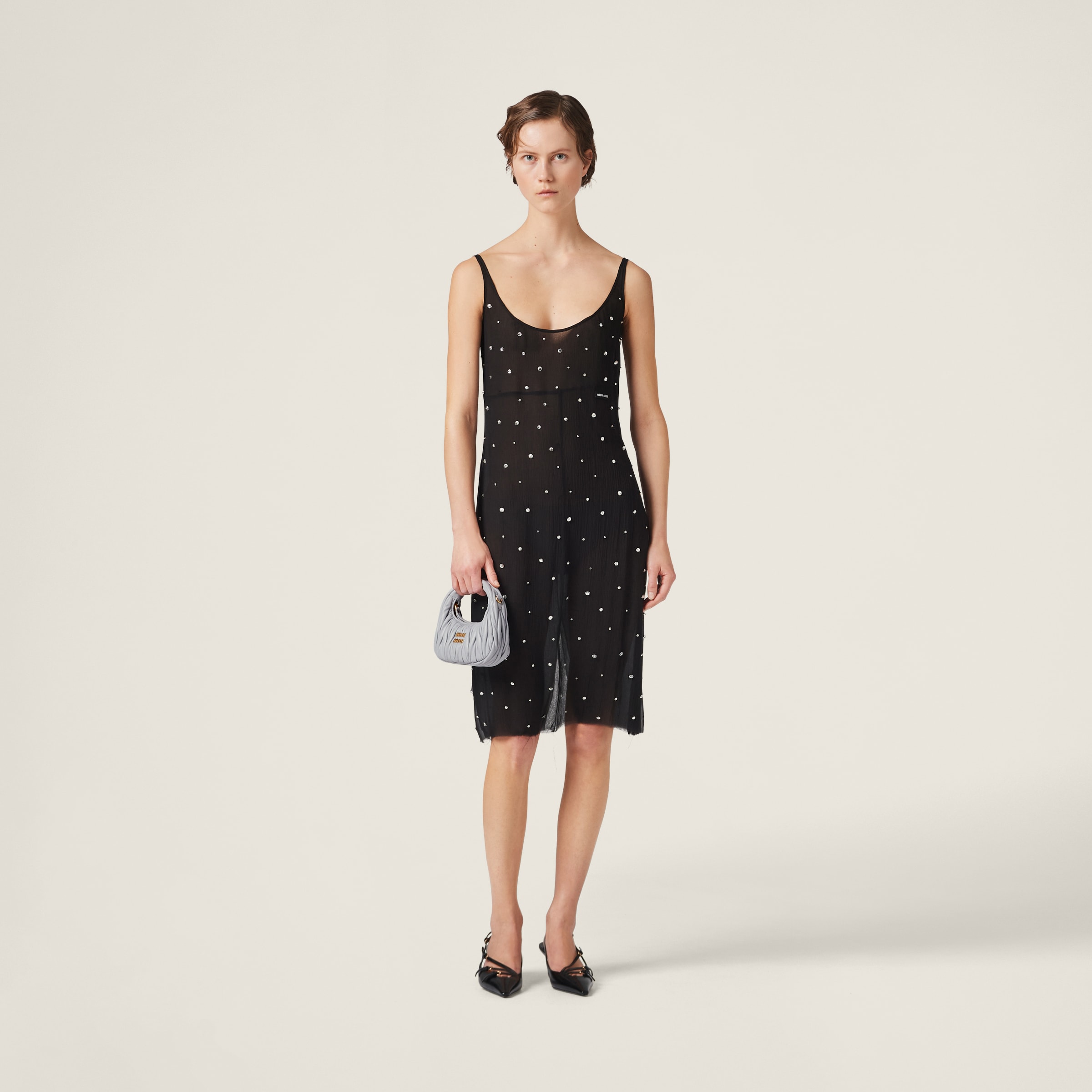 Miu Miu Wander Matelassé Nappa Leather Hobo Mini-bag In Cornflower