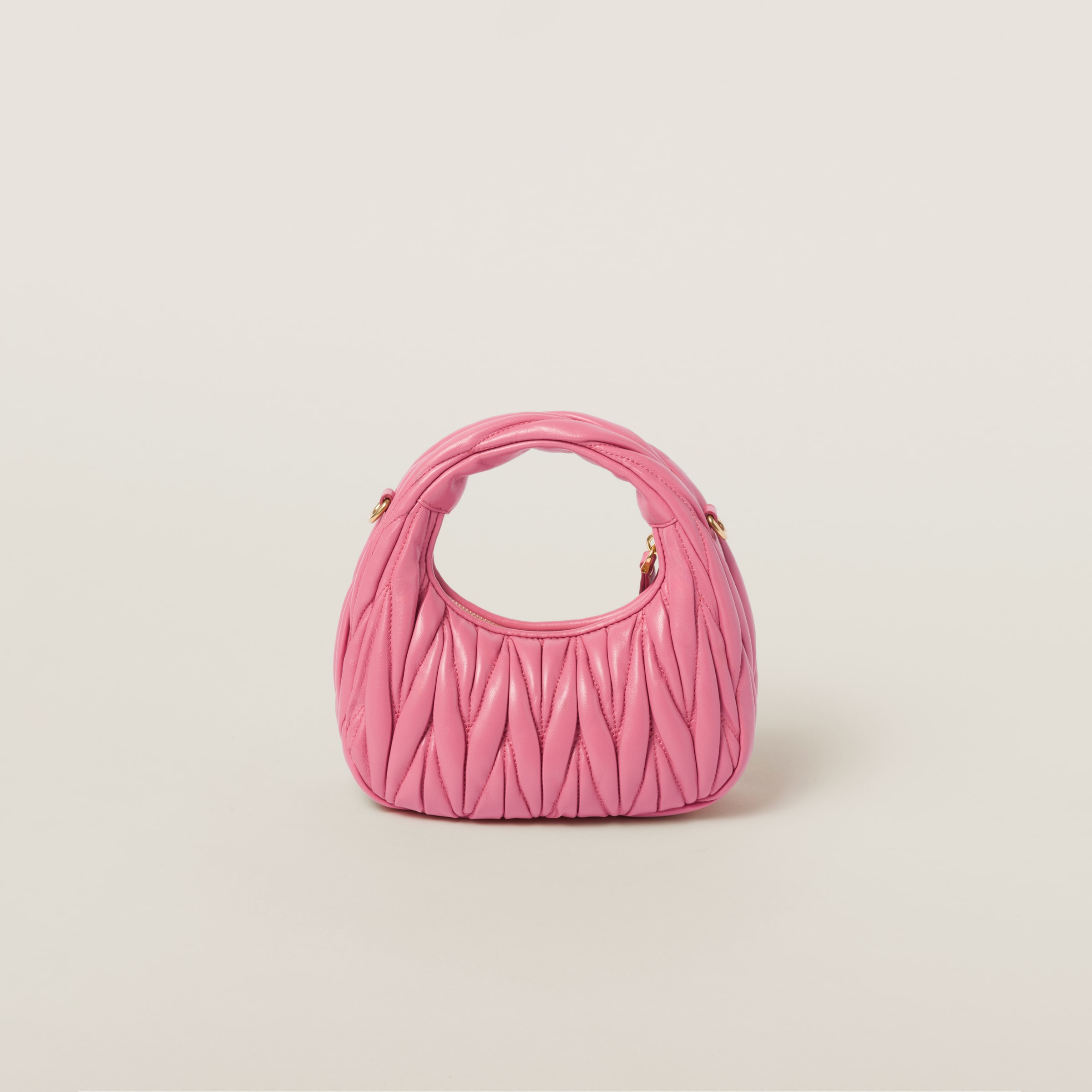 ピンク ワンダー マテラッセレザー ホーボーミニバッグ | Miu Miu