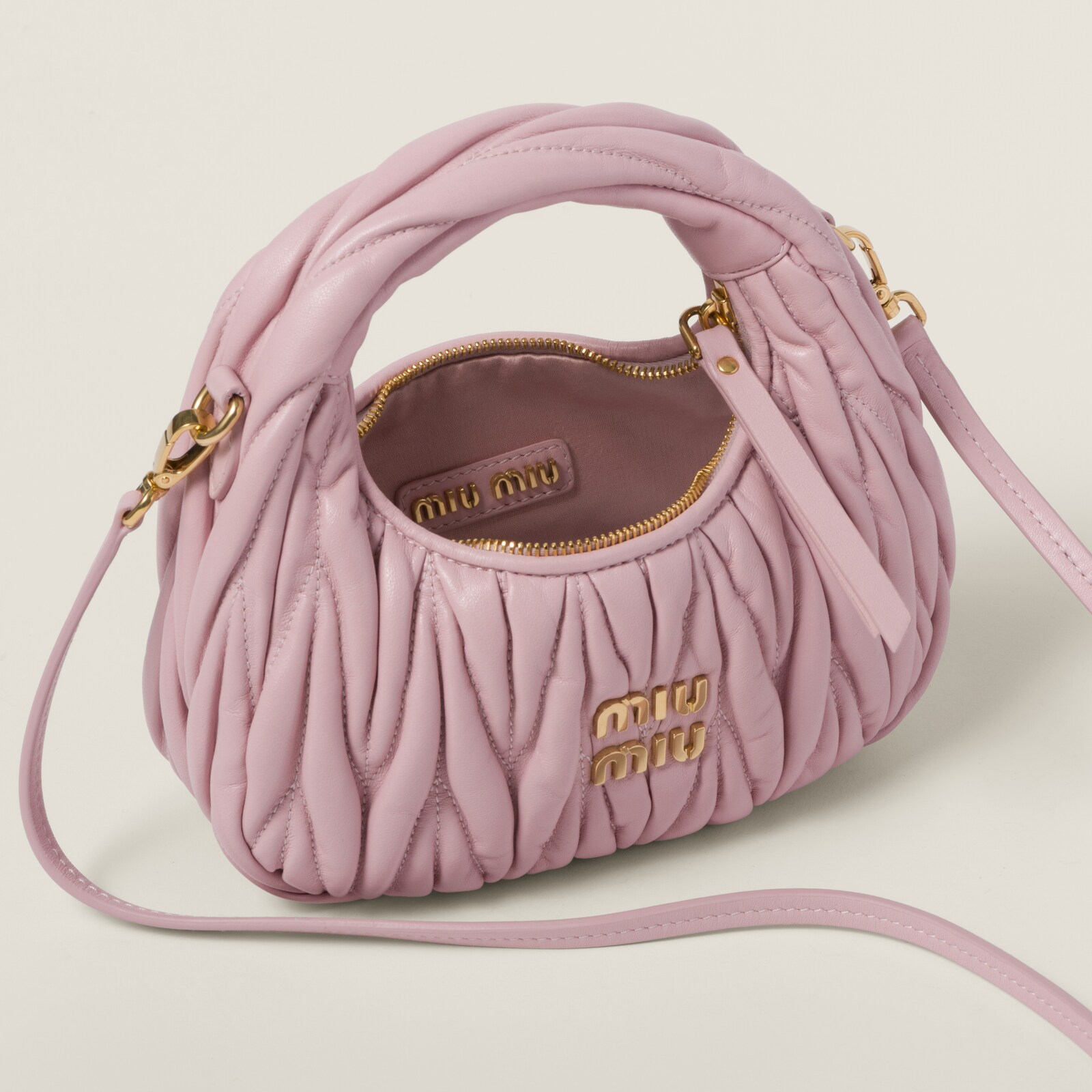 Sac Bandoulière Avril Gau CHOU Nappa Rose - Cuir Italien Neuf Avec Pochette