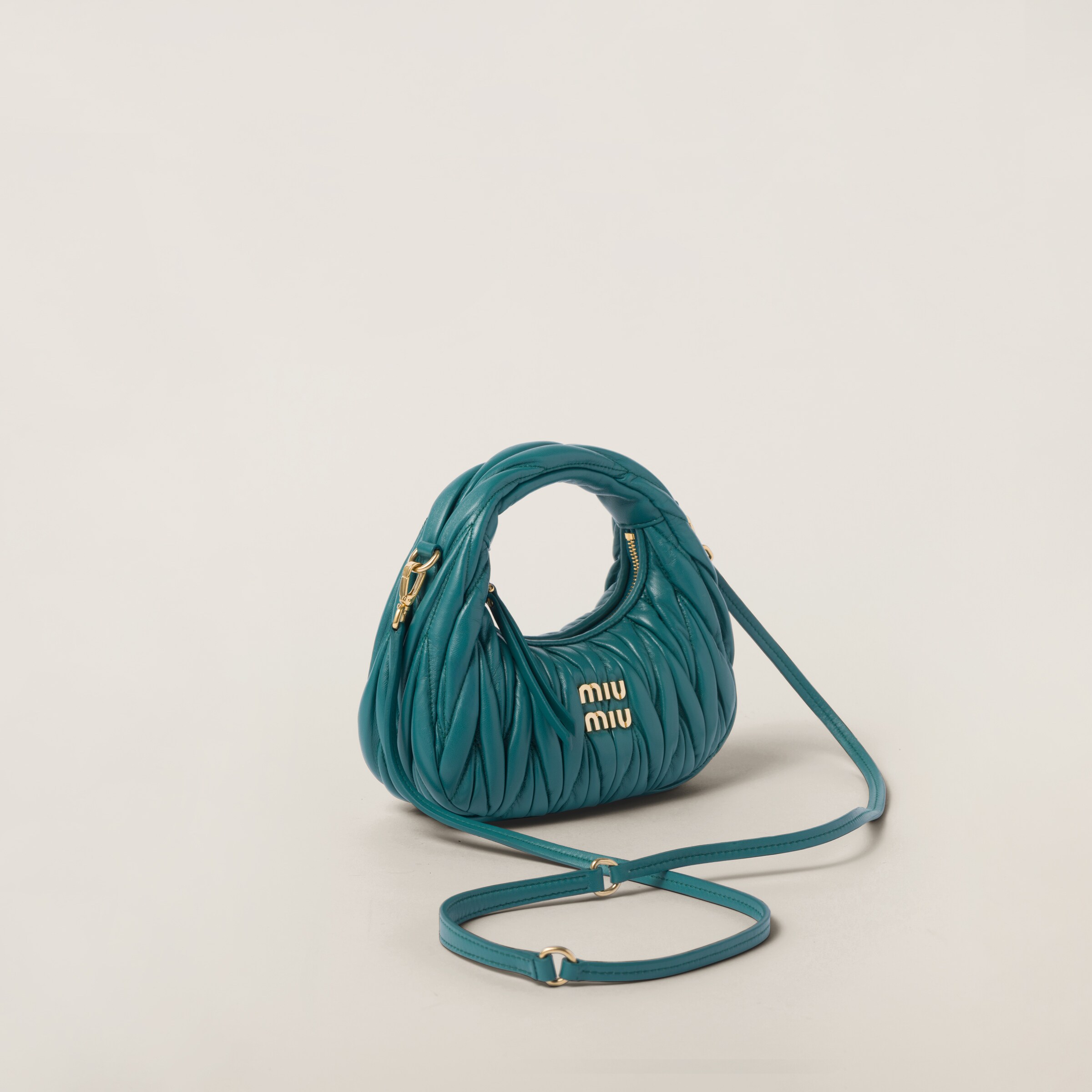 Wander matelasse nappa leather hobo mini bag
