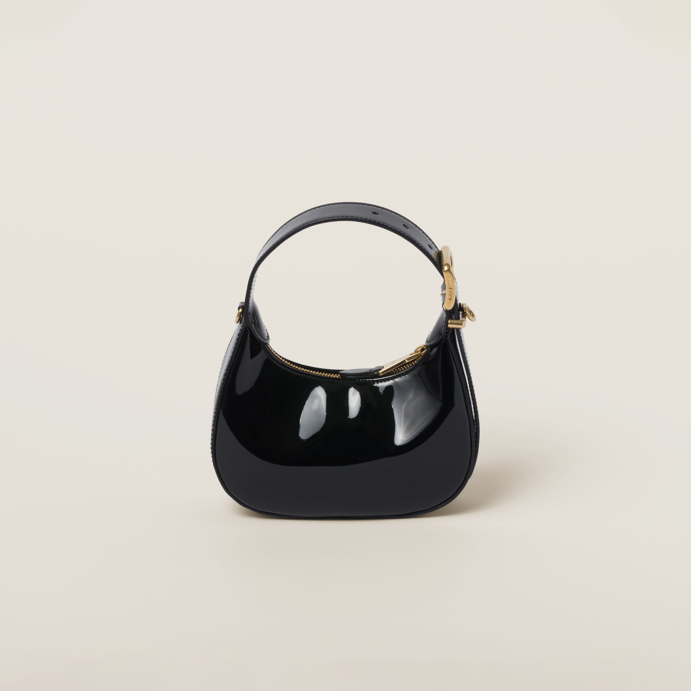 Black Patent Leather Hobo Bag Miu Miu