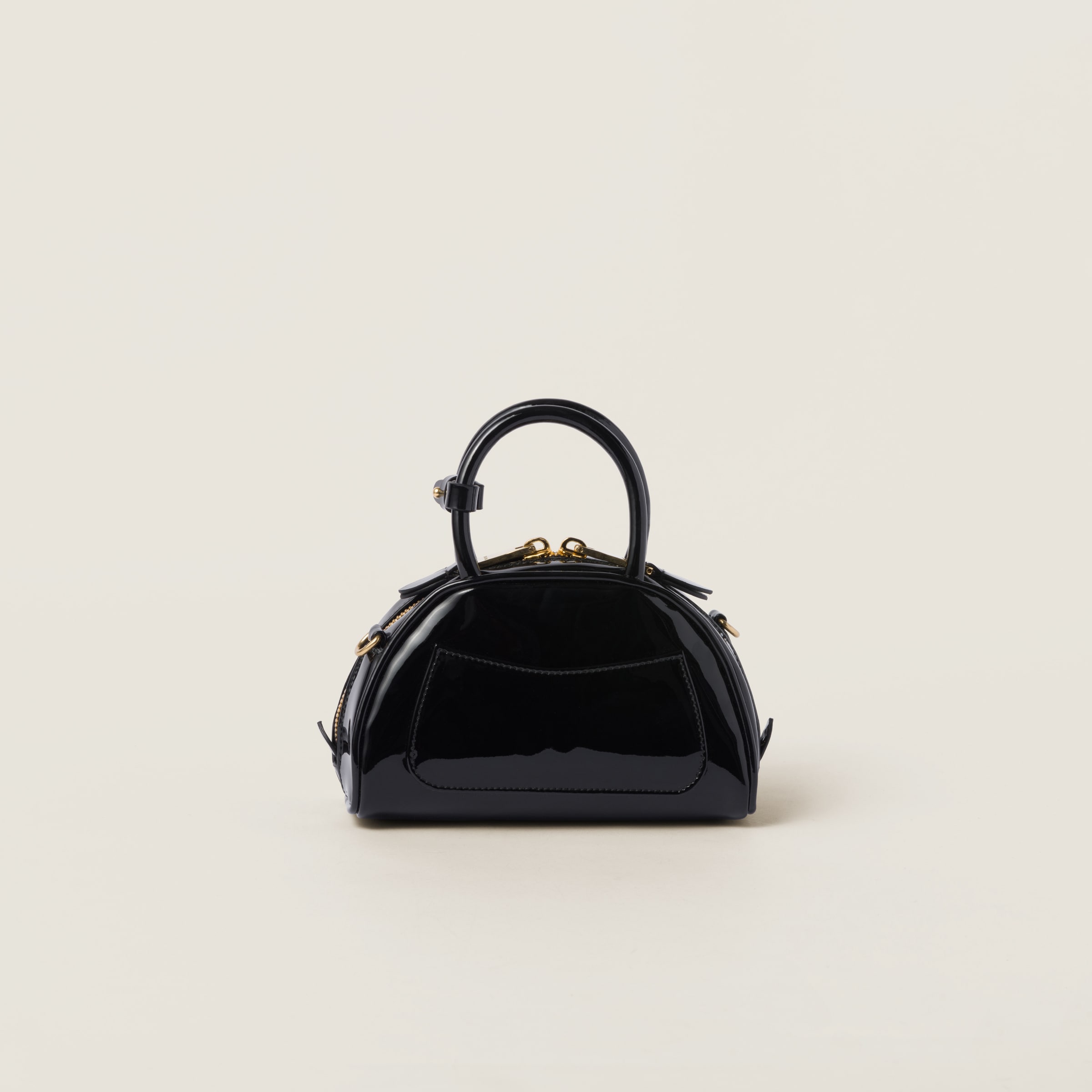 Black Patent Leather Top handle Bag Miu Miu