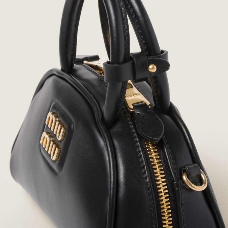MIUMIU 26S TOP-HANDLE BAG 28 IN TAN BROWN CALFSKIN GOLD HARDWARE