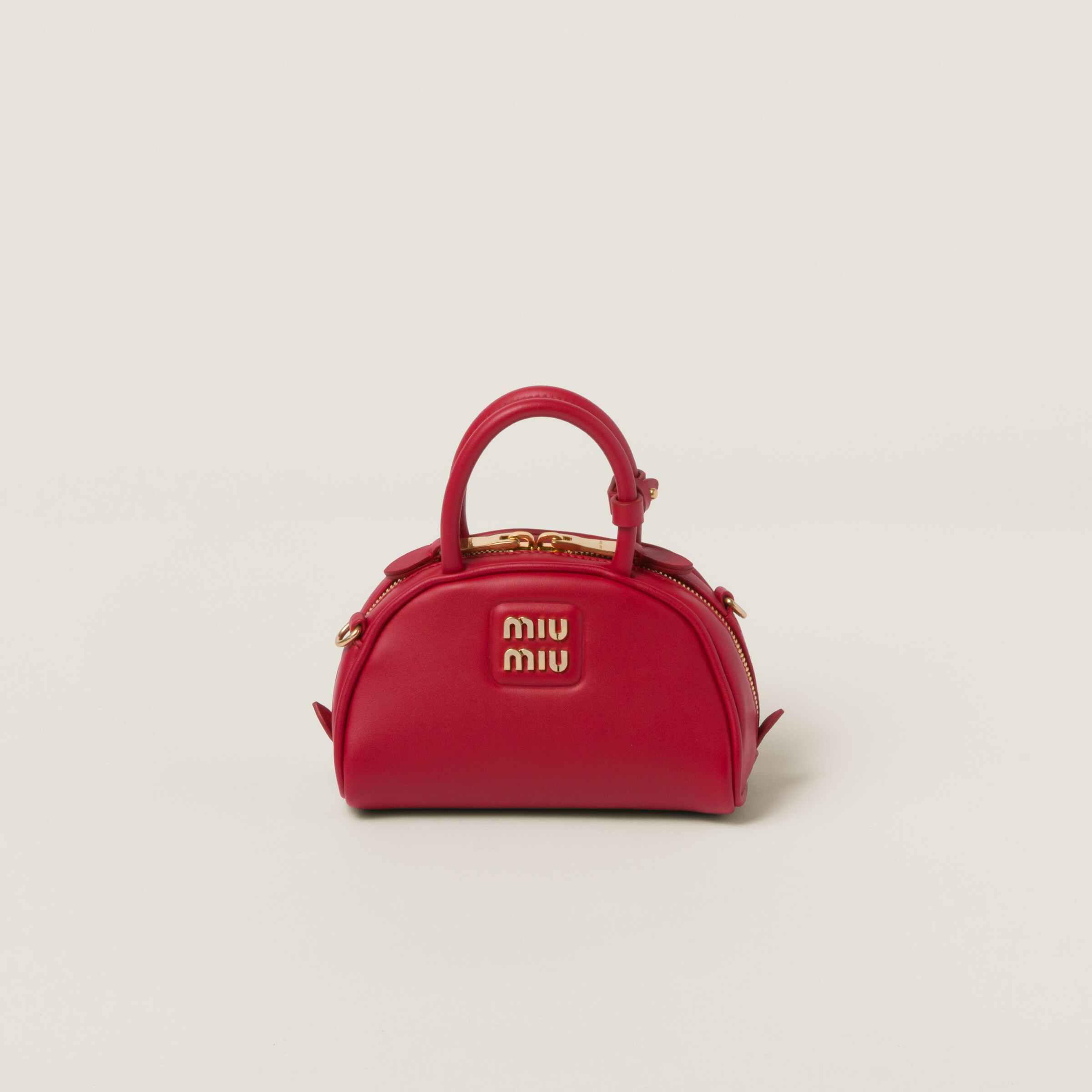 Miumiu Leather Top-handle Bag In Red