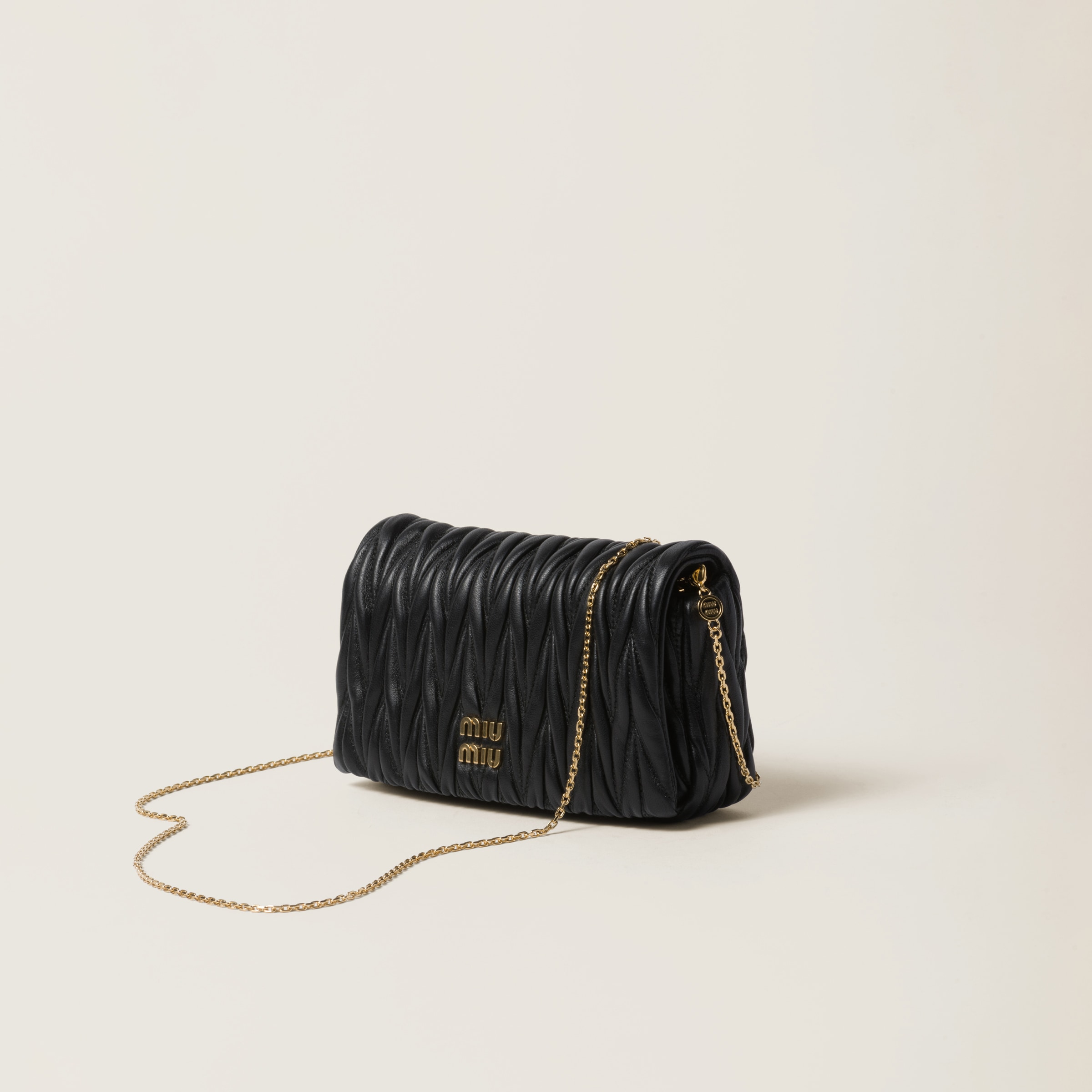 Black Matelasse Nappa Leather Mini bag Miu Miu