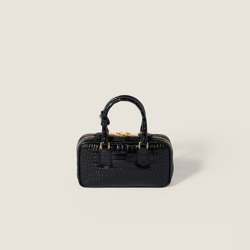 Mini Arcadie Tasche aus kroko-geprägtem Leder