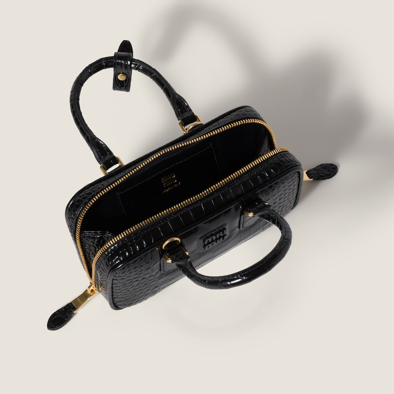 Mini Arcadie Tasche aus kroko-geprägtem Leder