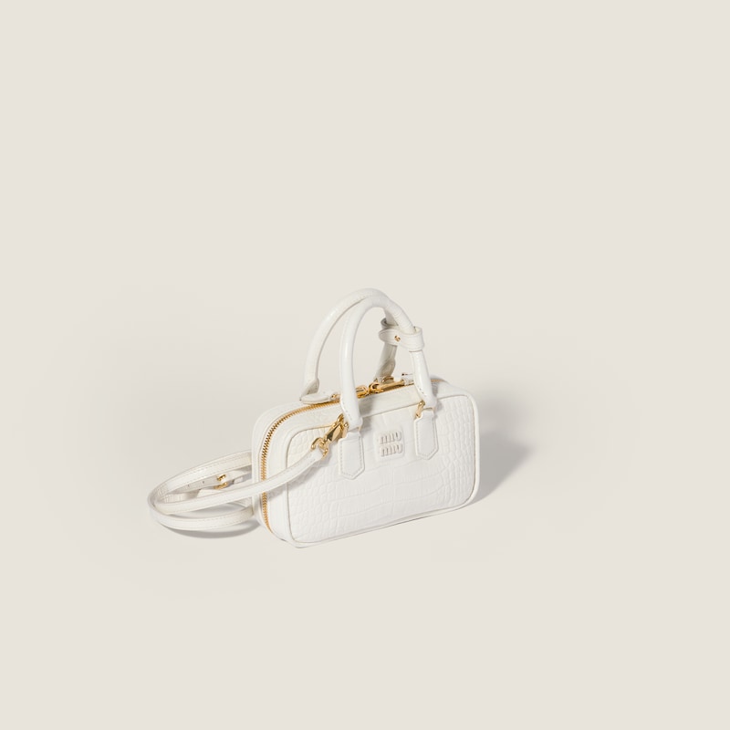 Mini borsa Arcadie in pelle goffrata motivo coccodrillo