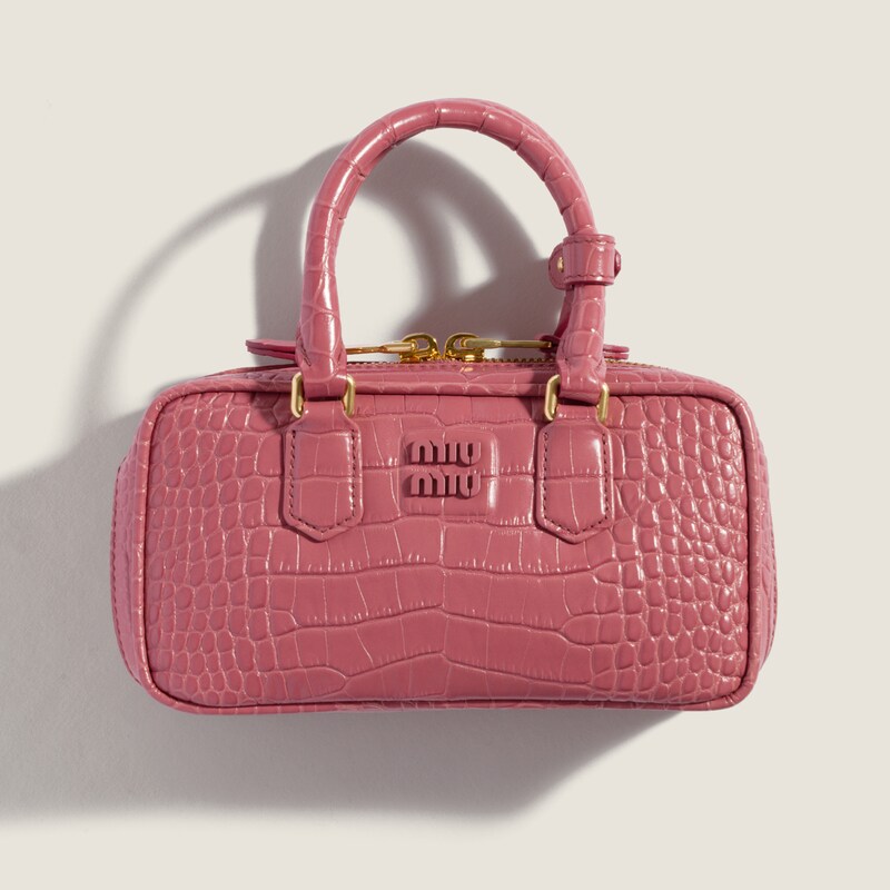Mini borsa Arcadie in pelle goffrata motivo coccodrillo