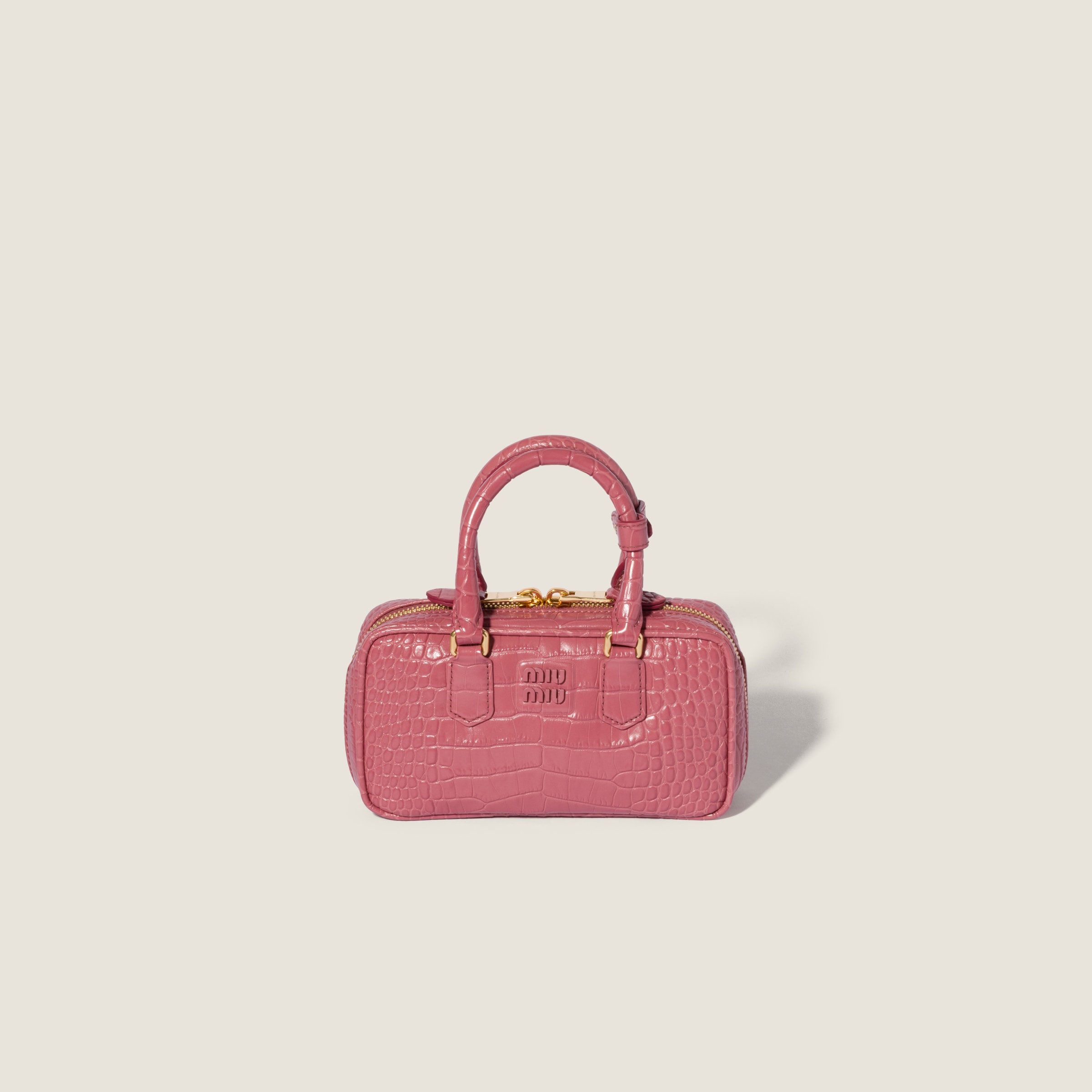 Mini Arcadie bag in Crocodile embossed leather by Miu Miu