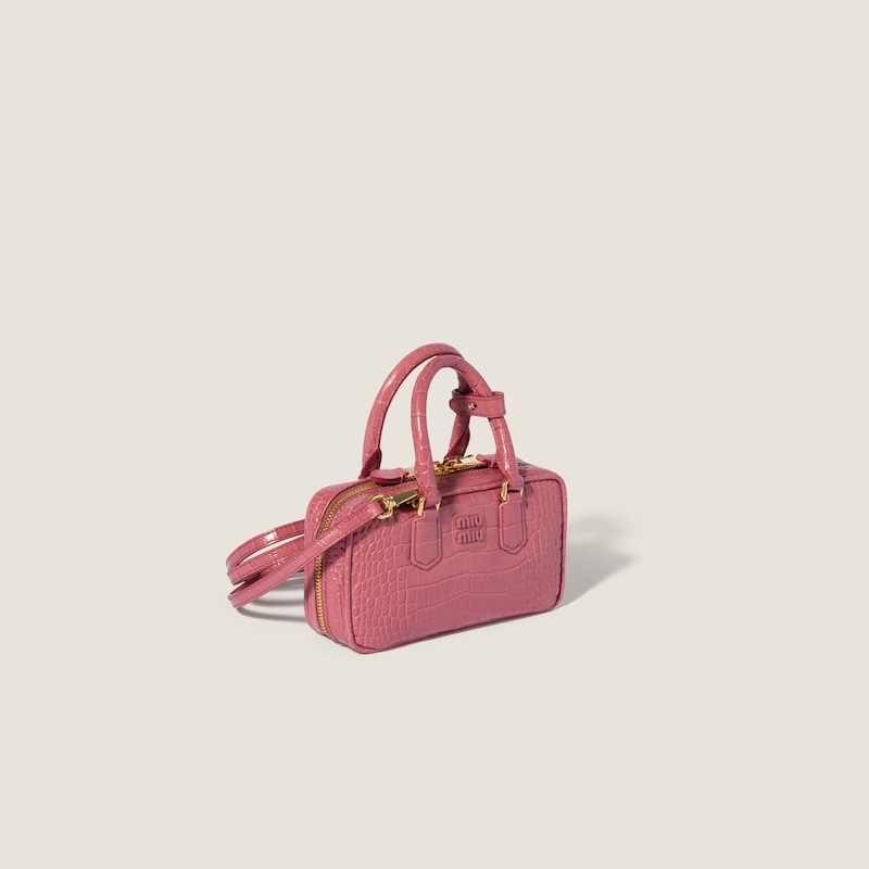 Mini borsa Arcadie in pelle goffrata motivo coccodrillo