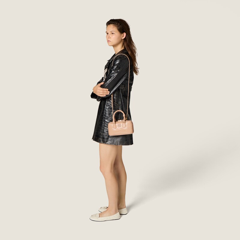 Mini borsa Arcadie in pelle goffrata motivo coccodrillo