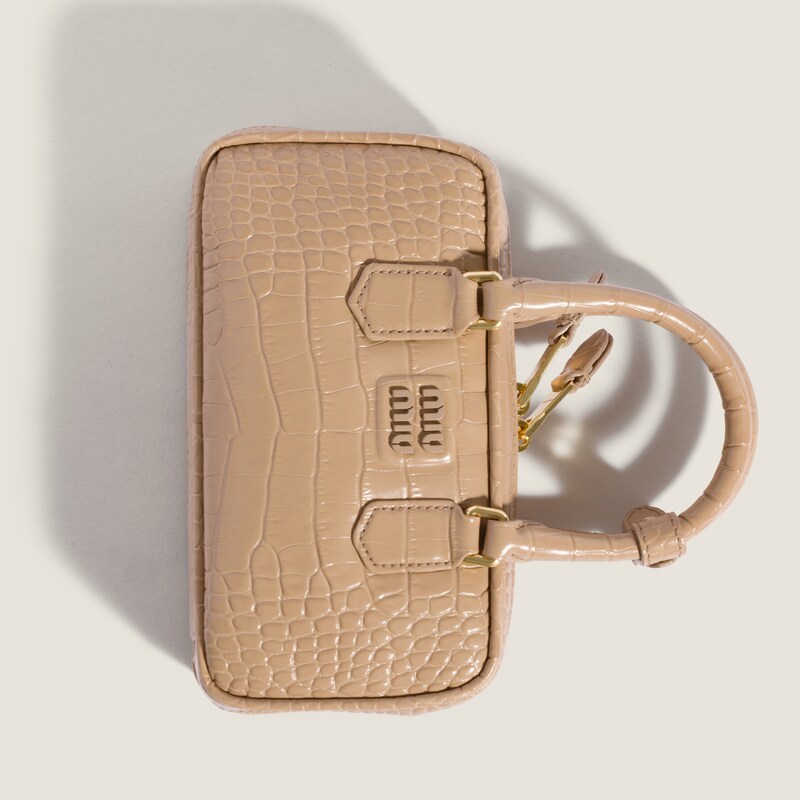 Mini borsa Arcadie in pelle goffrata motivo coccodrillo